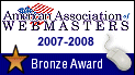 The American Association Of Webmasters Bronze Award 2007
