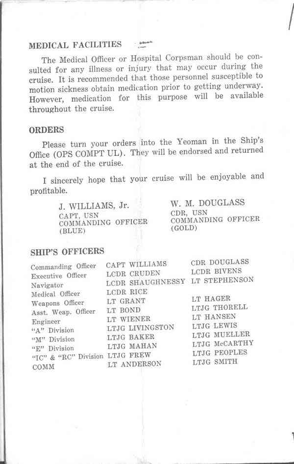 [ Sea trial booklet, page 11]