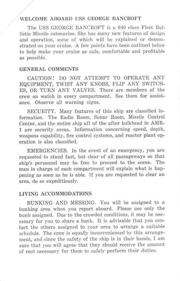 [Sea trial booklet, page 1]