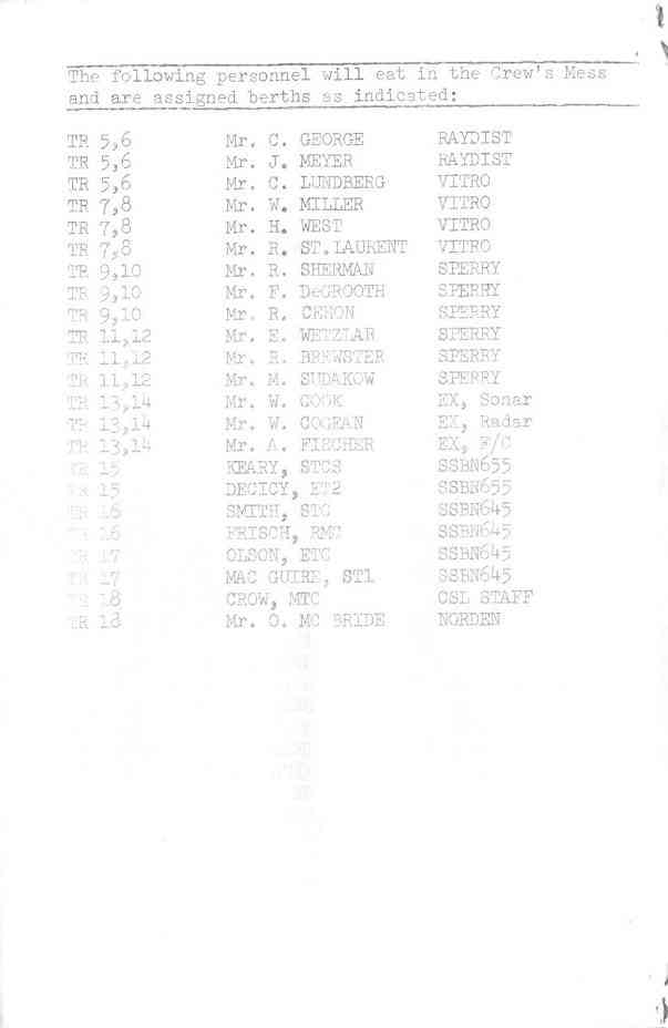 [ Sea trial booklet, page 6]