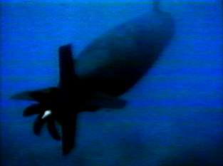 [Submarine submerged]