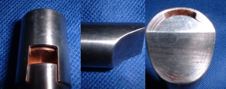Copper Fipple on Nickel Plated Copper Whistle