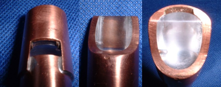 Clear Lucite fipple on Clear Finished Copper Whistle