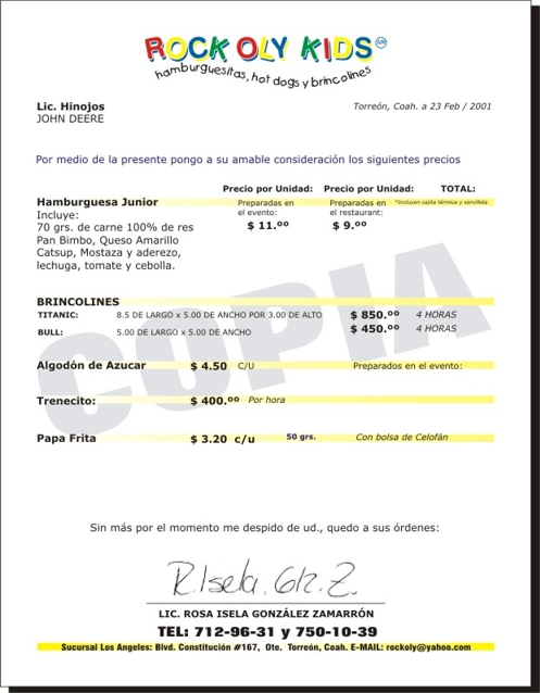 imprenta formato de carta membretada