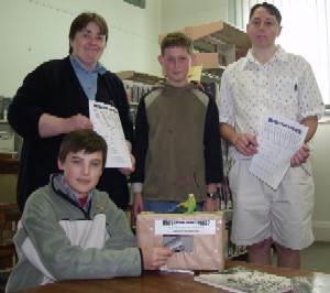 Filling out the Forbes arts and cultural survey form, Forbes Library, 10 July 2005. Photo by Forbes Advocate.