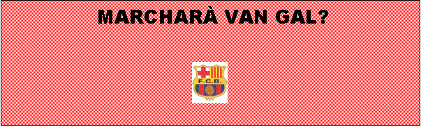 Cuadro de texto: MARCHARÀ VAN GAL?