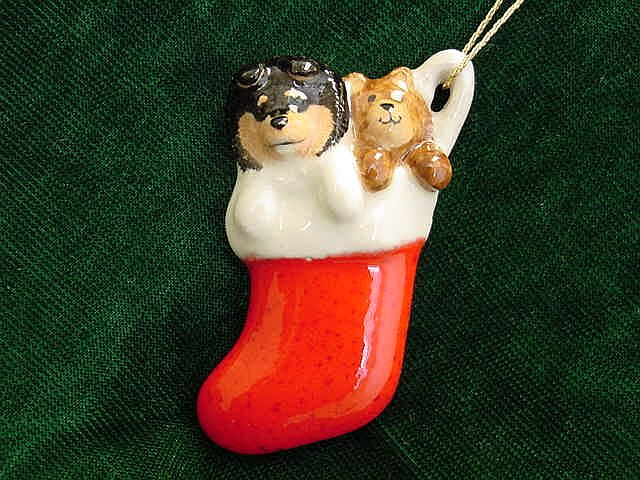 Sheltie Puppy in Stocking