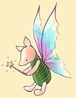 Faerie Piglet, drawn by me
