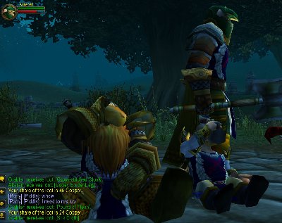 Resting after slaughtering skeletons in Raven Hill Cemetary
