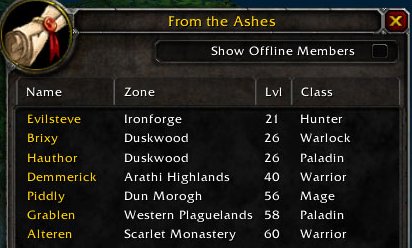 From the Ashes usual online presence