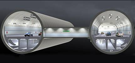Inside a bored tunnel