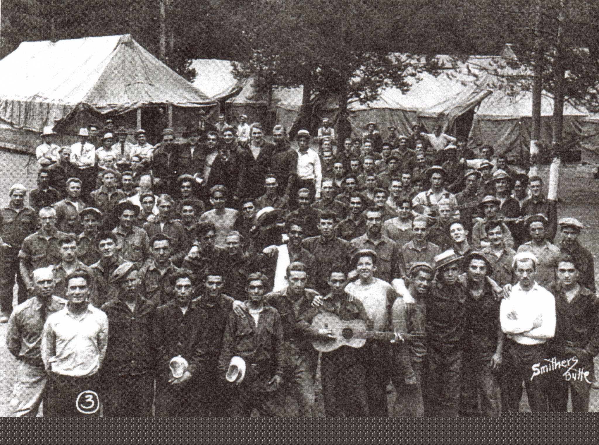 CCC members from Butte, Montana at the Wise River Camp in 1933.