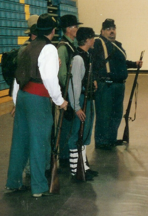 Members of the 4th OVI, Co. B provide some drill instruction.