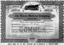 Seneca Motor Car Company Stock Certificate