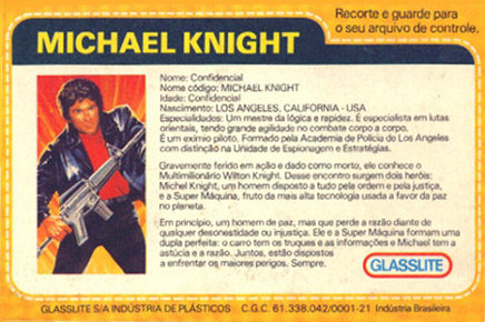 Ficha de Michael Knight. Ojo, es experto en "luitas orientais"