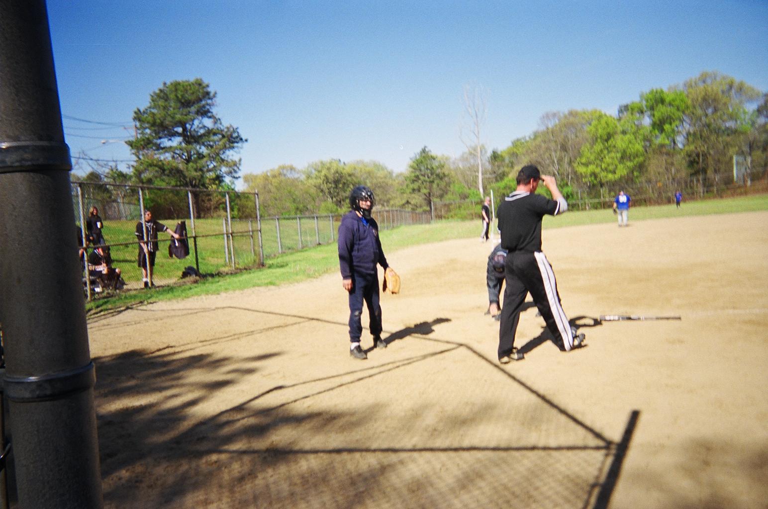 Me catching, May 7 at Tanglewood Park vs. Sybescapes