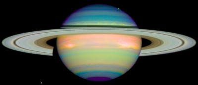 Saturn reflecting infrared light