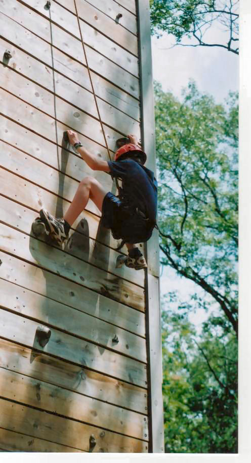 Close up Picture of Scout on Climbing Tower