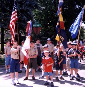 Image of Scout Flag bearers before the parade