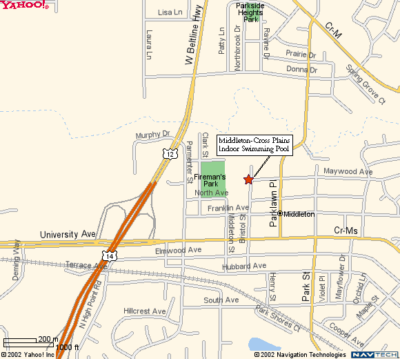 Image of Middleton-Cross Plains Indoor Swimming Pool Map