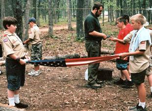 Picture of Scouts Folding American Flag