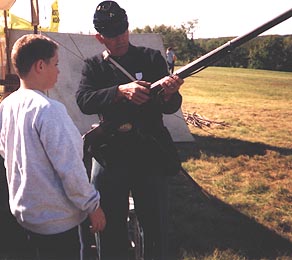 Image of Scout with Civil War Reenactor