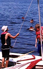 Image of Scout working on Boat