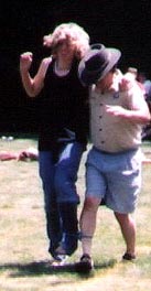 Image of Scout and Scouter in Three-legged race