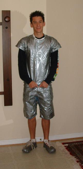 Anthony is wearing duct tape