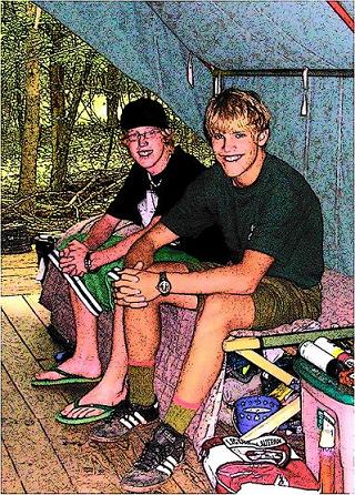 HAHA!  It's like a cartoon.  The canoe nazi and his bro at BSC