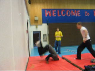 Phil landing on his head