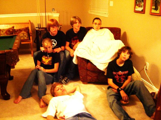 Watchin The Breakfast Club at Kristyn's b-day party