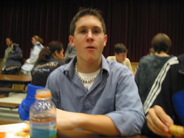 David's cheese stick is the main focus in this picture.