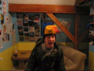 Thoose little bells on the end of the hat hit Westly in the eyes like five times!  It hurt, a lot!