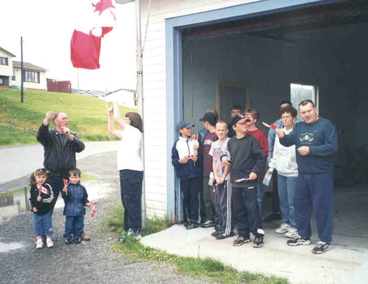 Flag raising ceremony at Canada Day Ceremonies