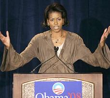 A proud Michelle Obama.