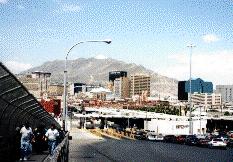 Downtown El Paso and Juarez Mexico.