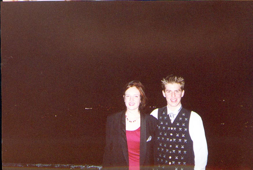 me and mike with a lovely view that u cant see. that photo is sooo bad scanned.