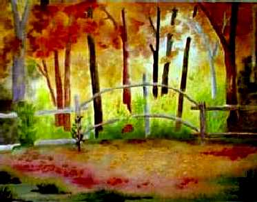 Painting titled 'Fence in Autumn' 1998