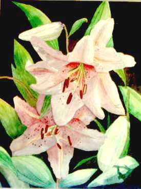 Painting titled 'Oriental Lilies', 2000