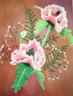 Painting titled 'Pink Poppies' 1998