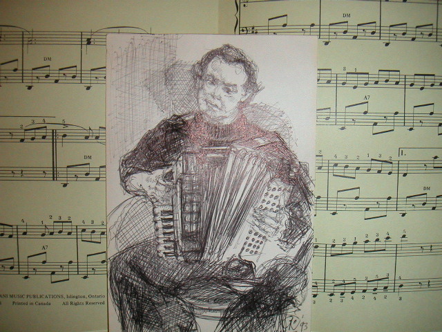 An artist's caricature of Franco Vani