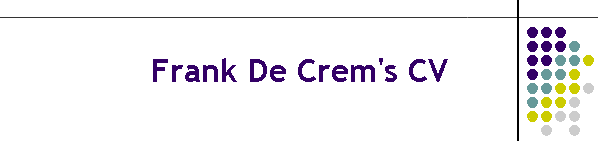 Frank De Crem's CV