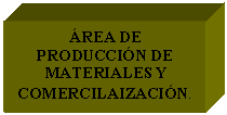 Cuadro de texto: �REA DE PRODUCCI�N DE MATERIALES Y COMERCILAIZACI�N.