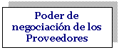 Cuadro de texto: Poder de negociaci�n de los
Proveedores
