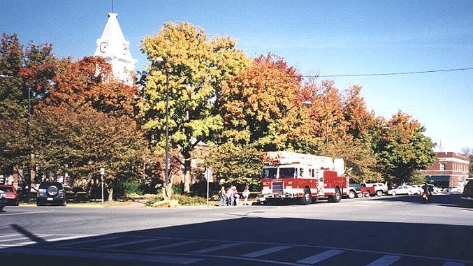 This big red truck carries some of our local heroes -- the firefighters.