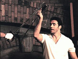 Giving a seminar on sword fighting