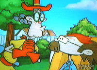 Look, Lasso Lass is trying to kiss him!