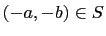 $\displaystyle (-a,-b)\in S$