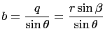 $\displaystyle b=\frac{q}{\sin\theta}=\frac{r\sin\beta}{\sin\theta}   $